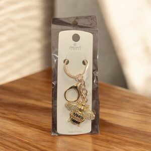 Mint Gold Bee Charm Keychain/Handbag Charm